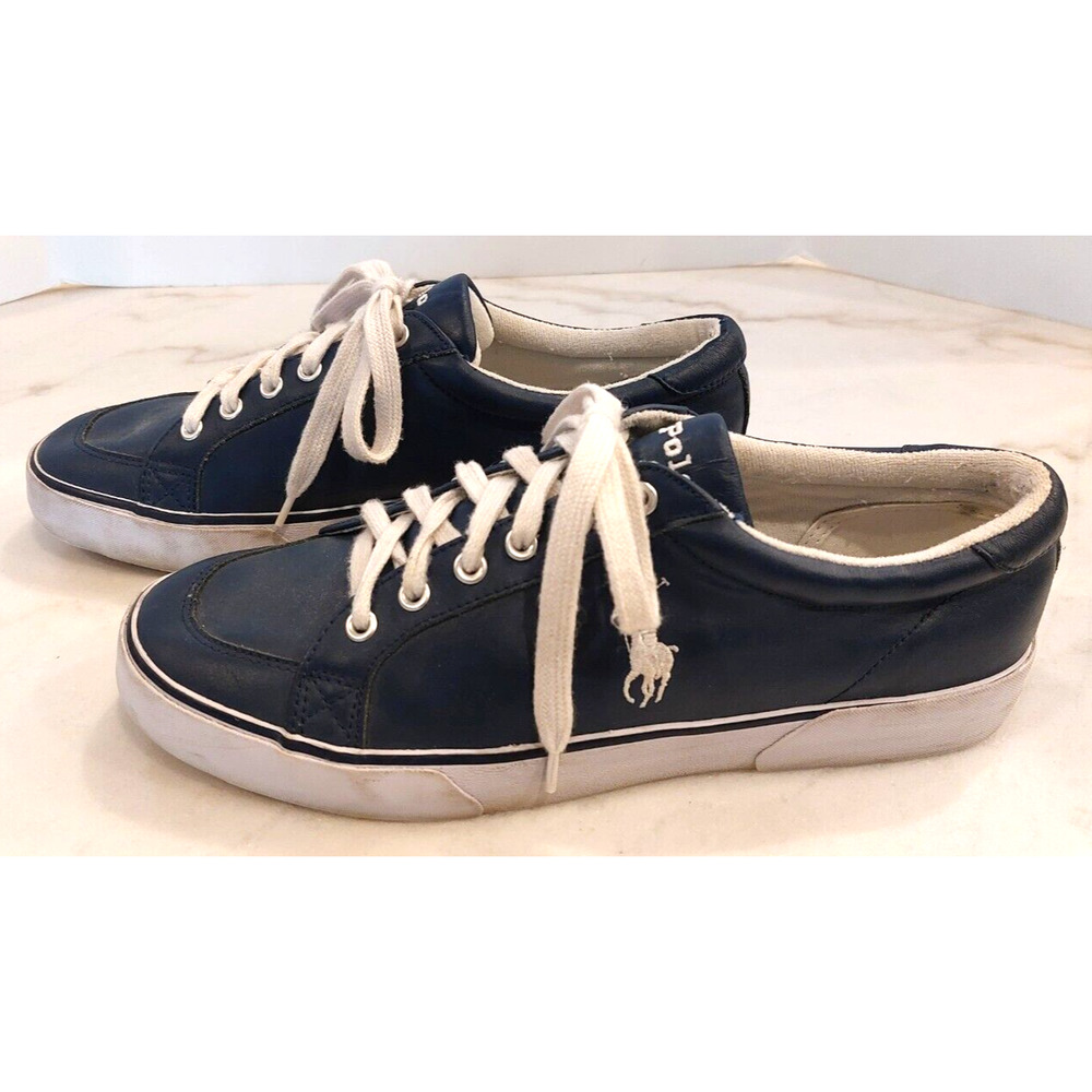 Polo Ralph Lauren HRT Ct I Sneakers Blue White Men Leather Sz 11.5 D Retail $110 - Picture 8 of 11